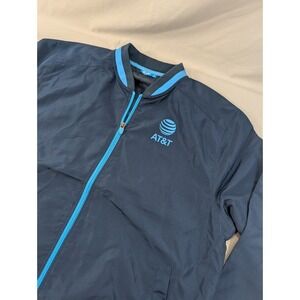 Men's AT&T ATT Logo Blue Employee Full Zip Bomber Jacket - Size Large